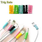 Спиральный протектор кабеля для передачи данных, силиконовый Шпульный намотчик, защитный чехол для iphone, Samsung, Android, USB-кабель для зарядки наушников