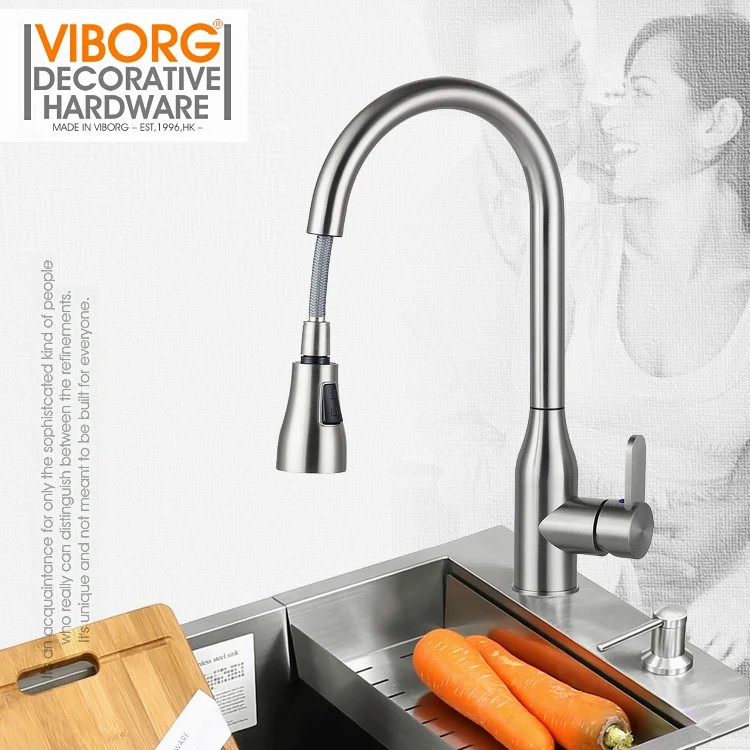 Смеситель для кухонной раковины VIBORG Deluxe SUS304 из нержавеющей стали без свинца с