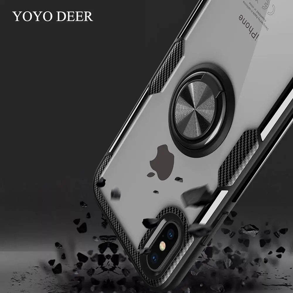 YOYODEER Clear Phone Case for Apple iPhone X XS Max XR Luxury Magnetic Car Holder Fundas Housing Coque Back Cover iPhoneX |