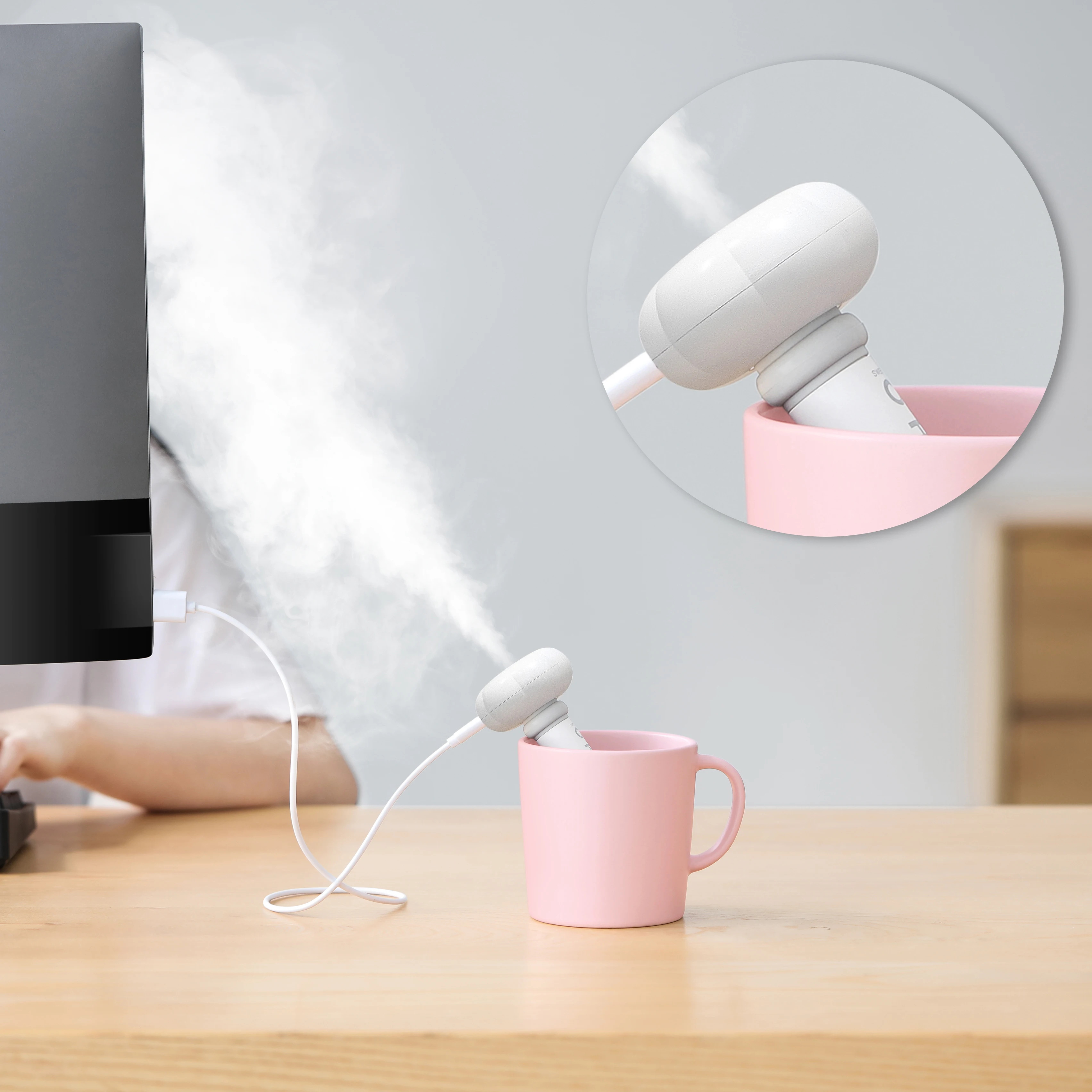 Vvec Белый Мини USB автомобильный освежитель воздуха Mangosteen увлажнители