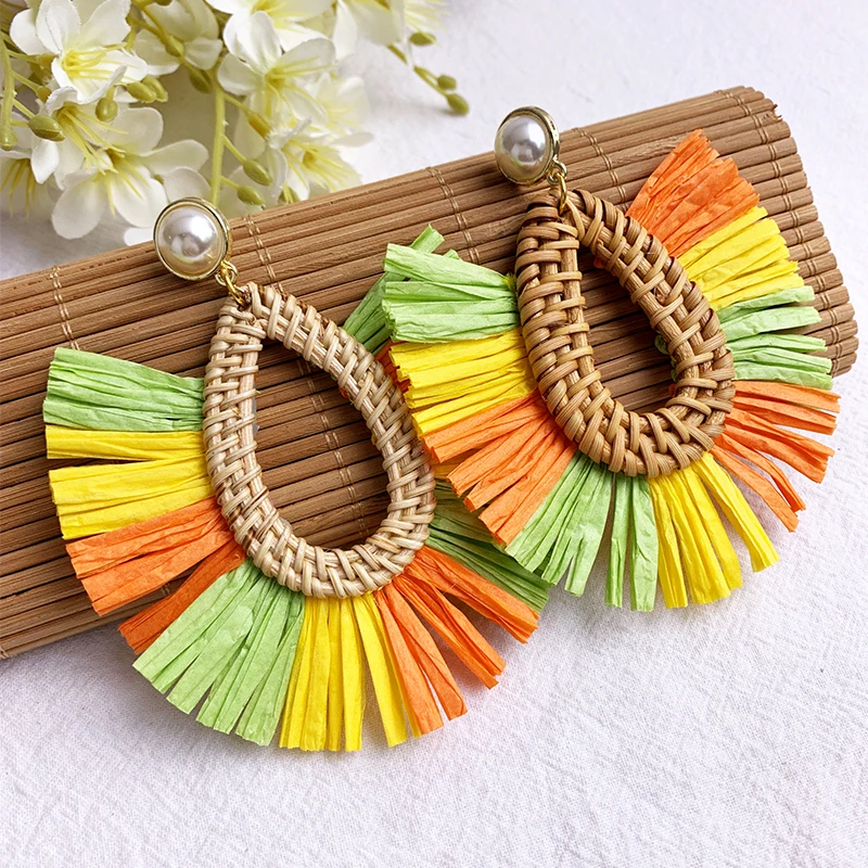 Винтажные серьги с кисточками в богемном стиле эффектные серьги-капельки для