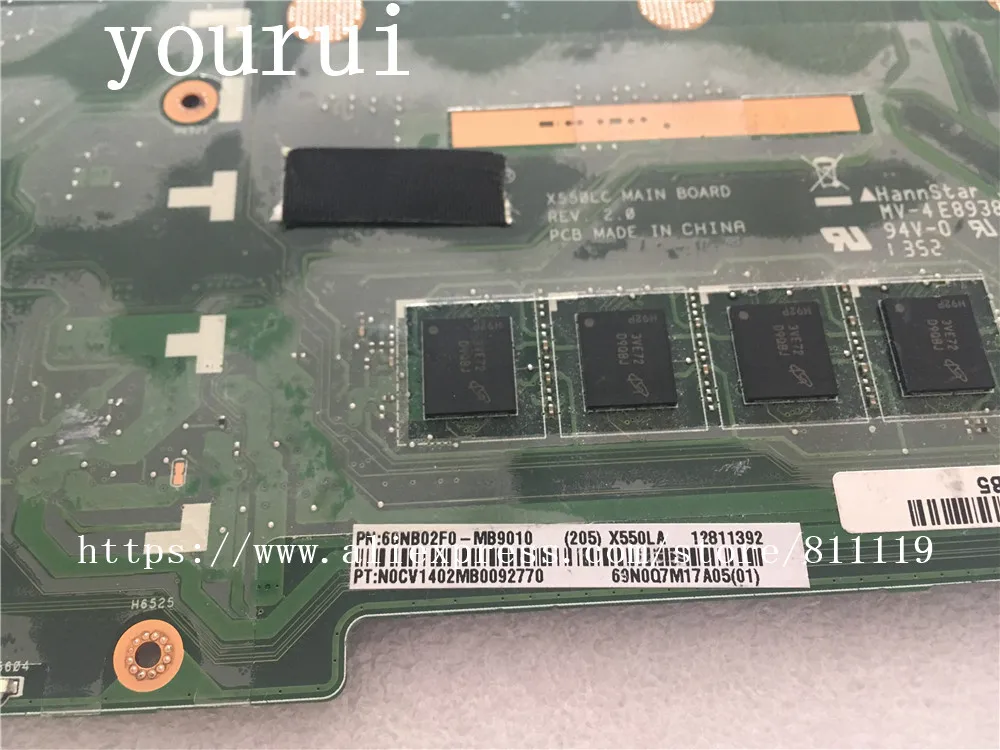 Yourui X550LC 4 Гб i5 4200u материнская плата для ноутбука ASUS X550LA A550L ноутбук качество