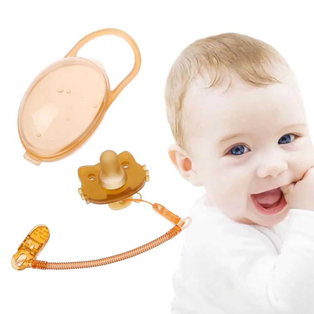 Spring Soother Nipple Clip Chain With Baby Pacifier and Portable Box Infant Toddler Dummy Holder Strap | Мать и ребенок