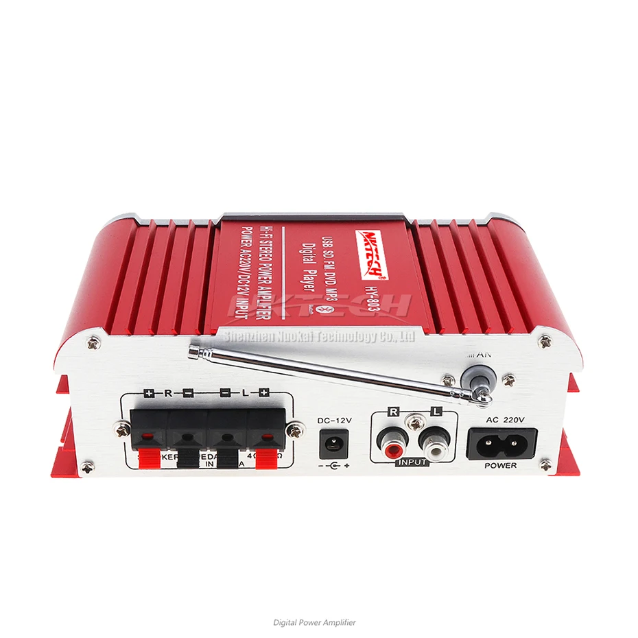 Цифровой автомобильный усилитель NKTECH с Bluetooth 2x41 Вт Hi Fi стерео бас USB SD MP3 DVD DSP 12 в