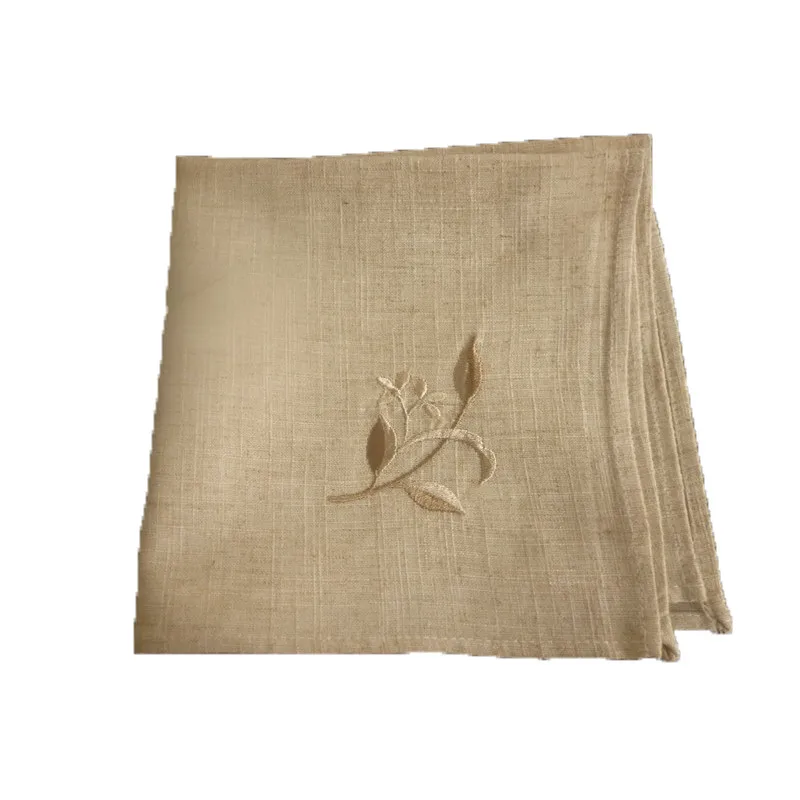 40*40 см 6 шт./лот вышитый носовой платок льняная Салфетка под тарелку|hotel napkin|linen
