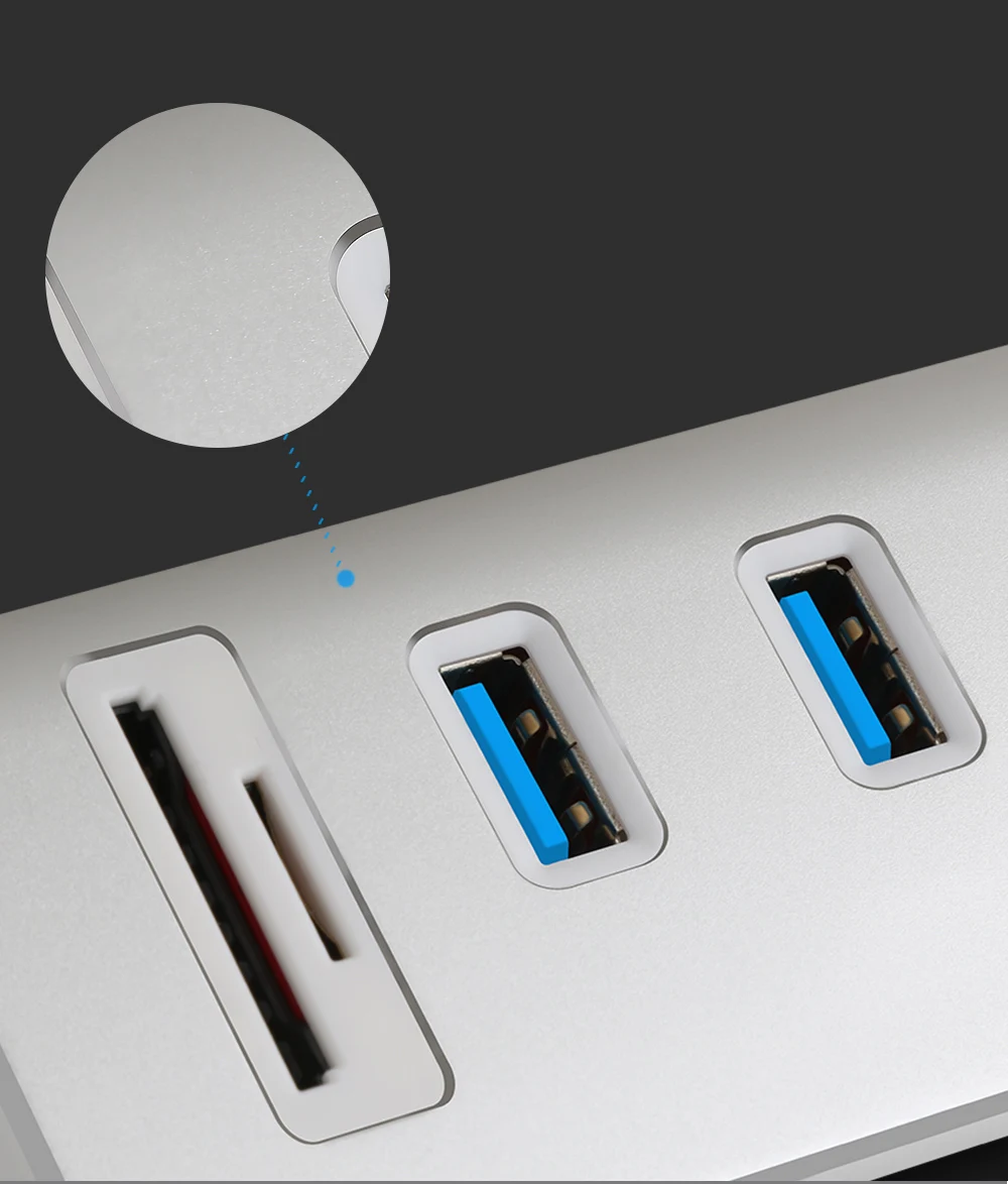 Rocketek USB HUB высокая Скорость Алюминий 3 Порты и разъёмы ЗАО хабы USB 3.0/Power interfac с TF SD Card Reader для iMac ноутбук MacBook Air
