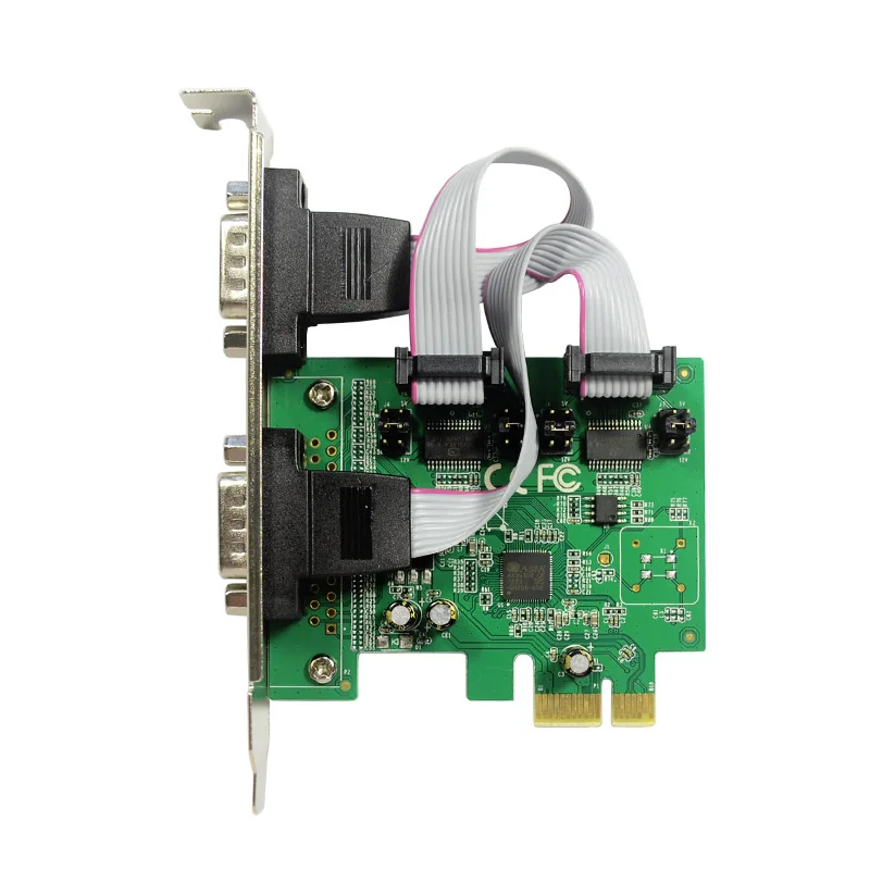 Бесплатная Доставка 2 Порт Последовательный RS232 DB9 Адаптер PCI-Express Контроллер