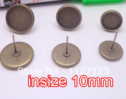 100 шт. заготовки для сережек с кабошоном 10 мм|earrings danglers|earring retainerspost coins |