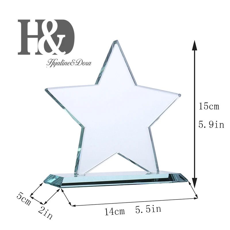 H& D Кристалл супер звезда награда корпоративный годовой встречи стекло трофей настроить лазерная гравировка школы конкурс трофей победителя