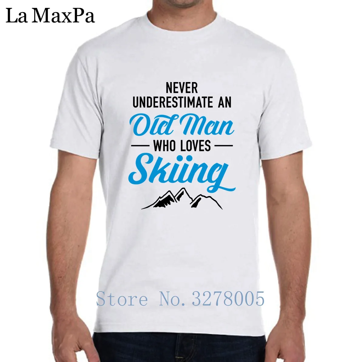 Футболка La Maxza мужская с надписью Never Underestimate An Old Man Who Loves Skiings уличная одежда