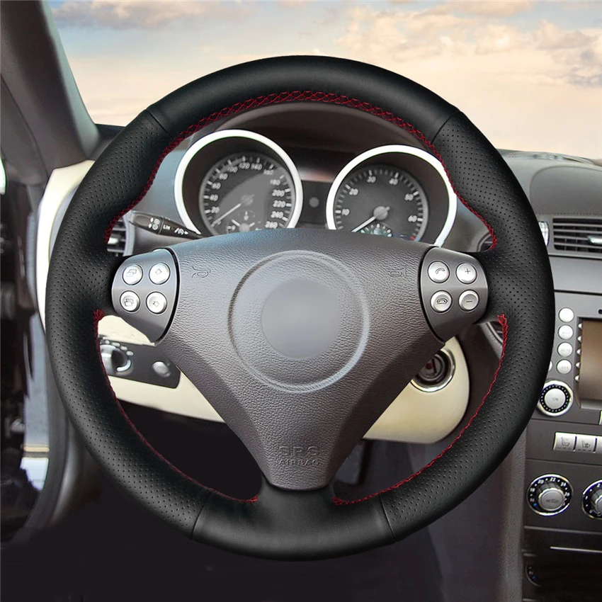 MEWANT черная накладка на руль из искусственной кожи для Mercedes Benz C-Class W203 2004-2007 SLK-Class