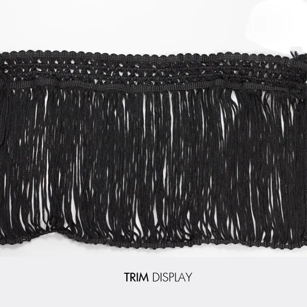 Черная отделка с кисточками плетеная кружевная лента Vnise аппликация для одежды