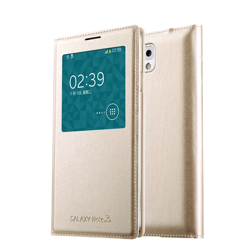 Умный флип чехол для Samsung galaxy Note 3 Оригинальный телефона из искусственной кожи