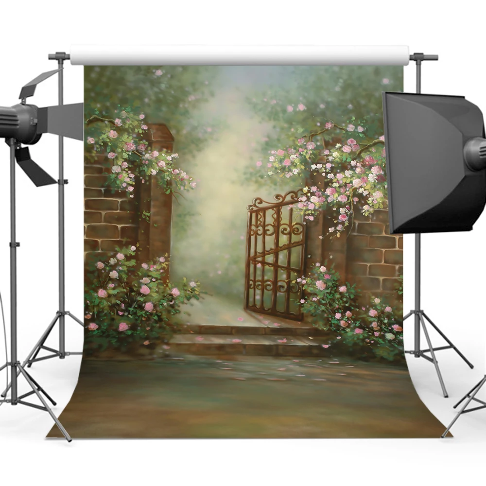 Фон для фотосъемки в винтажном стиле с изображением старых цветов|Фон