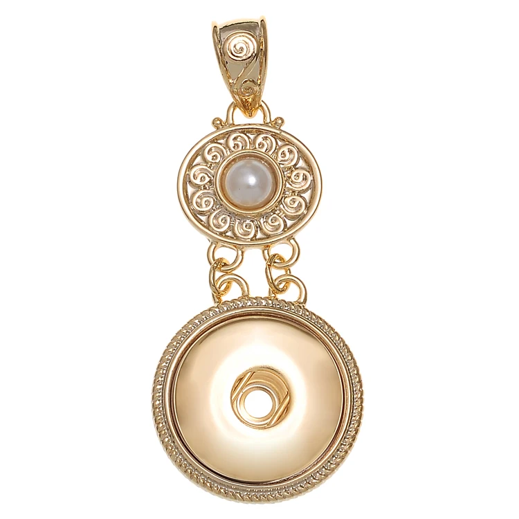 Ожерелье с кнопкой золотое/розовое золото/родиевое покрытие сменная защелка