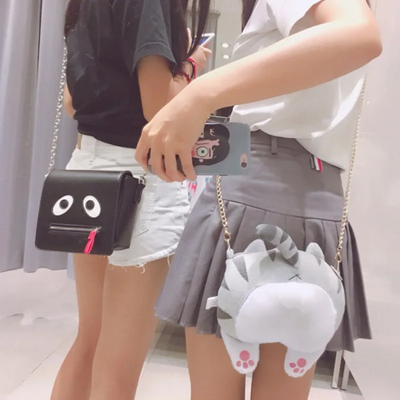 Супер милая пушистая сумка через плечо с котом MSMO плюшевая сумка-мессенджер и