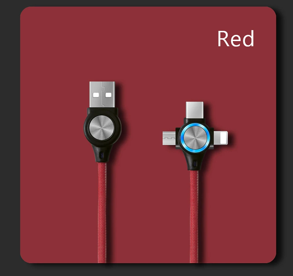 NOHON 3 в 1 USB кабель для передачи данных светодиодный 8 Pin для iPhone X 8 7 XS MAX XR Micro usb type C Android Быстрый зарядный кабель для Xiaomi huawei