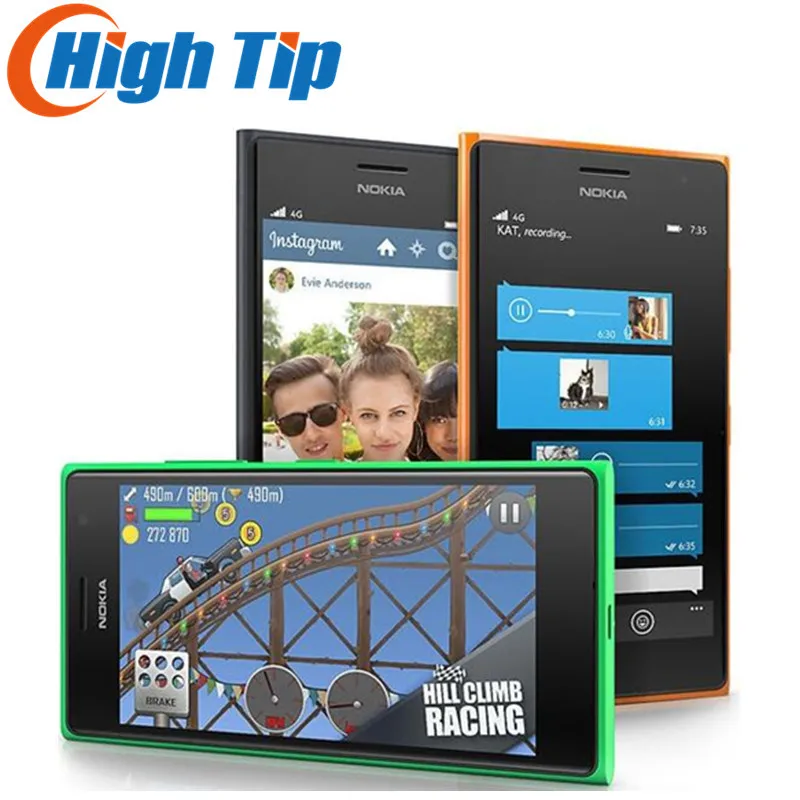 Разблокированный оригинальный Nokia Lumia 735 сотовый телефон 4 7 inch 8 Гб встроенной