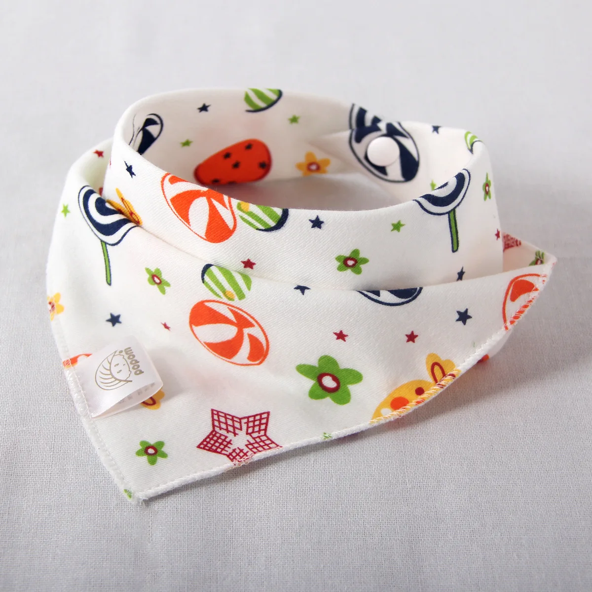 33 Baby bibs High quality triangle double layers cotton baberos Cartoon Character Animal Print baby bandana bibs dribble bibs - Цвет: 33