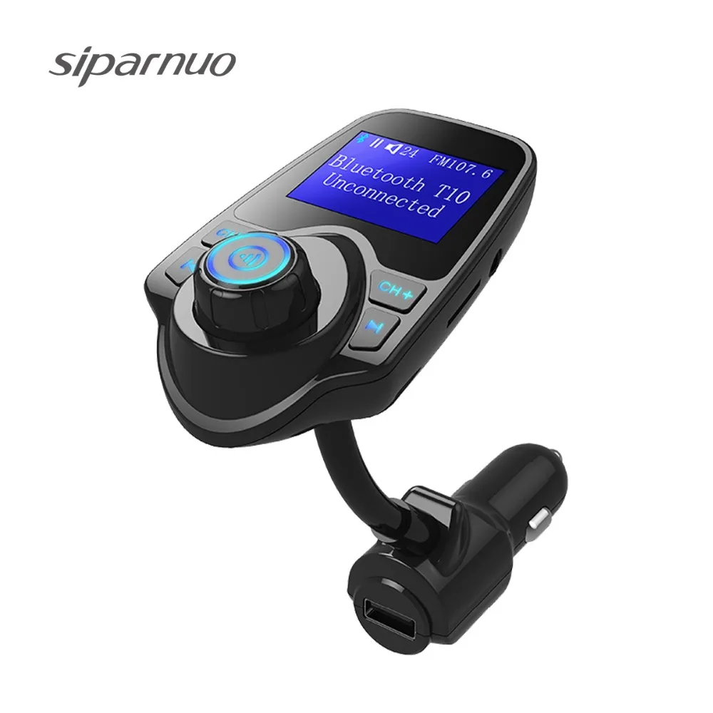 Siparnuo Transmisor FM Bluetooth Автомобильный fm передатчик Aux модулятор Handsfree автомобильный