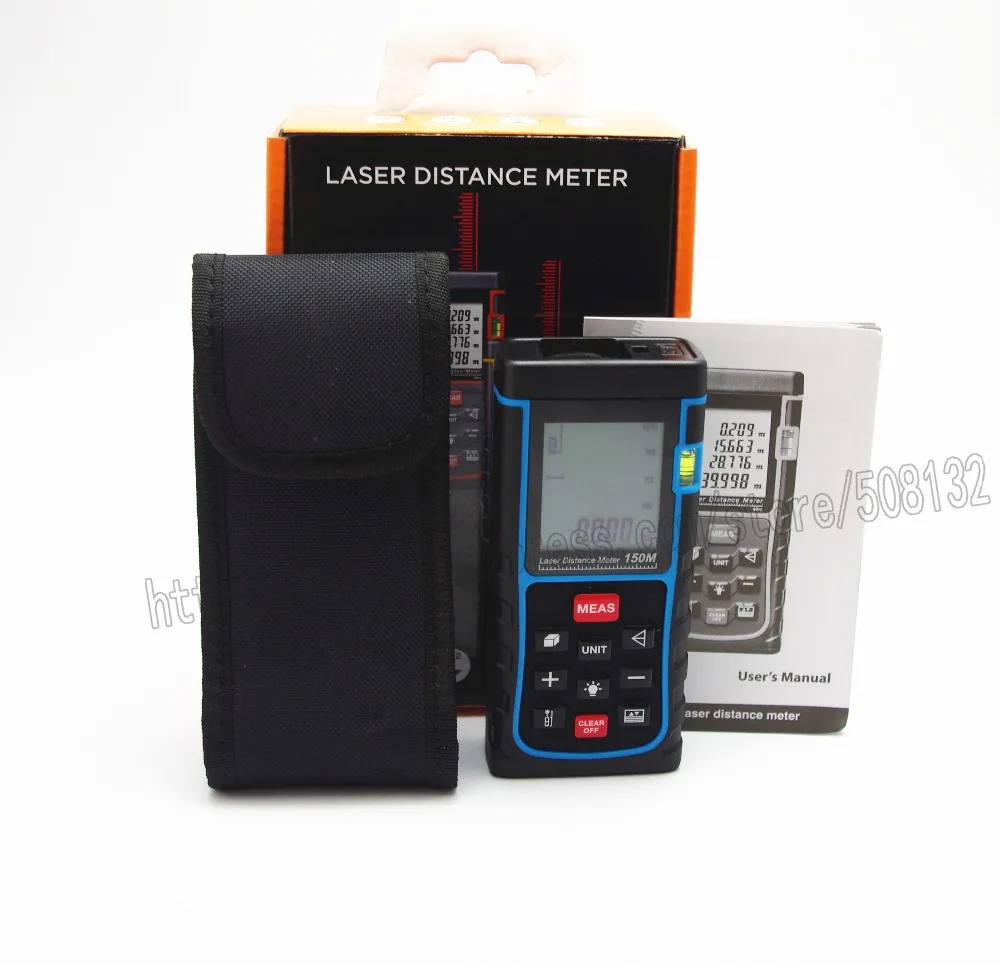 Лазерный измеритель расстояния с пузырьковым уровнем дальномер большим ЖК