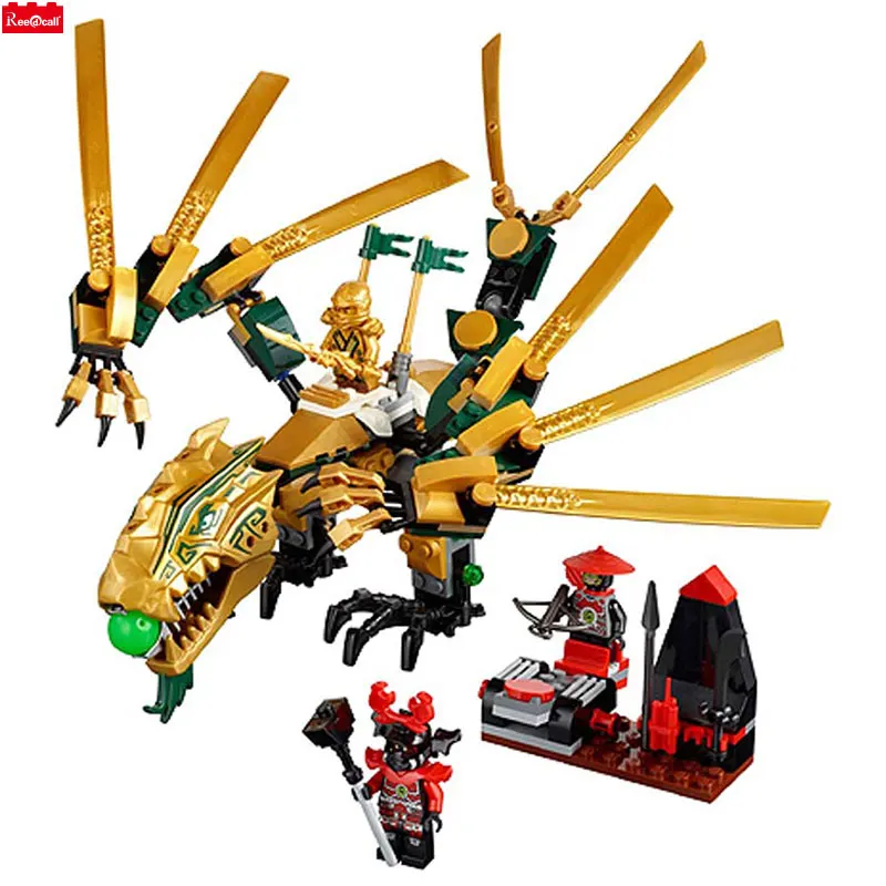 Bela Ninjagoes золотой дракон строительный комплект совместим с Legoingly 70503 Кирпичи