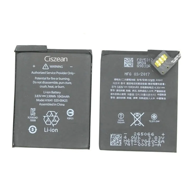 2 шт./лот 1043 мАч/3.99Wh A1641 Замена литий полимерный аккумулятор для Ipod touch 6th поколение