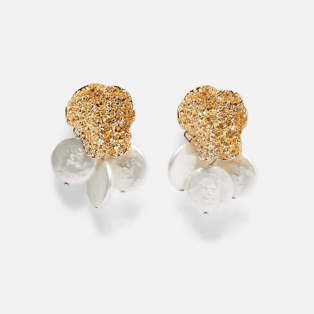 Girlgo Ins красные бусы серьги-капли ZA для женщин Акриловые Модные Висячие массивные серьги ювелирные изделия Свадебные подарки - Окраска металла: 22