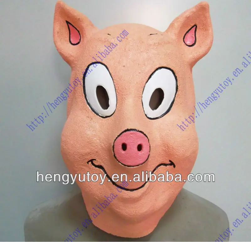 

Cute Pig Mask Creepy Halloween Animal Costume Theater Prop Novelty Latex Rubber