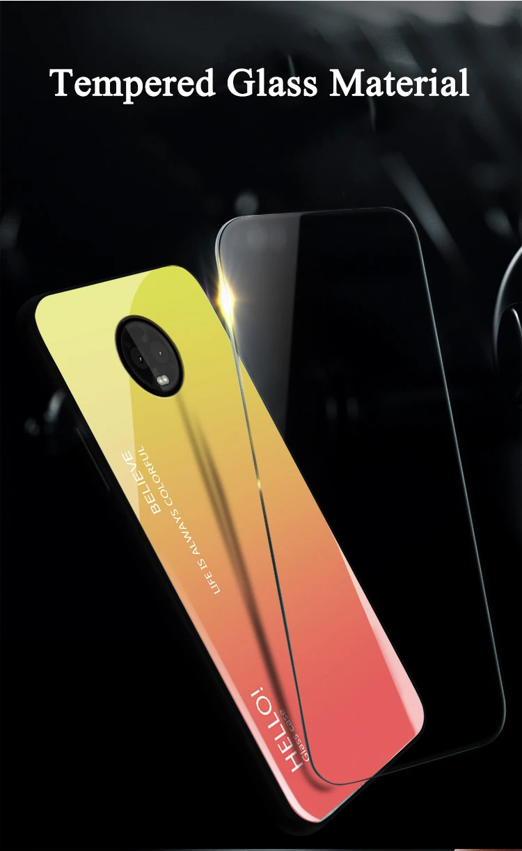 Haissky чехол из закаленного стекла с градиентом для Motorola Moto G6 G6 Plus G6 Play Rainbow задняя крышка для Moto G5S Plus задняя крышка оболочка