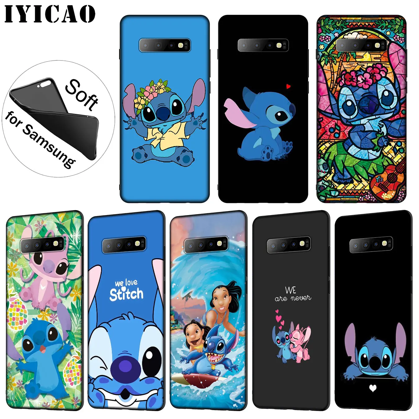 IYICAO милый Лило Ститч мультфильм мягкий силиконовый чехол для телефона Samsung Galaxy S10