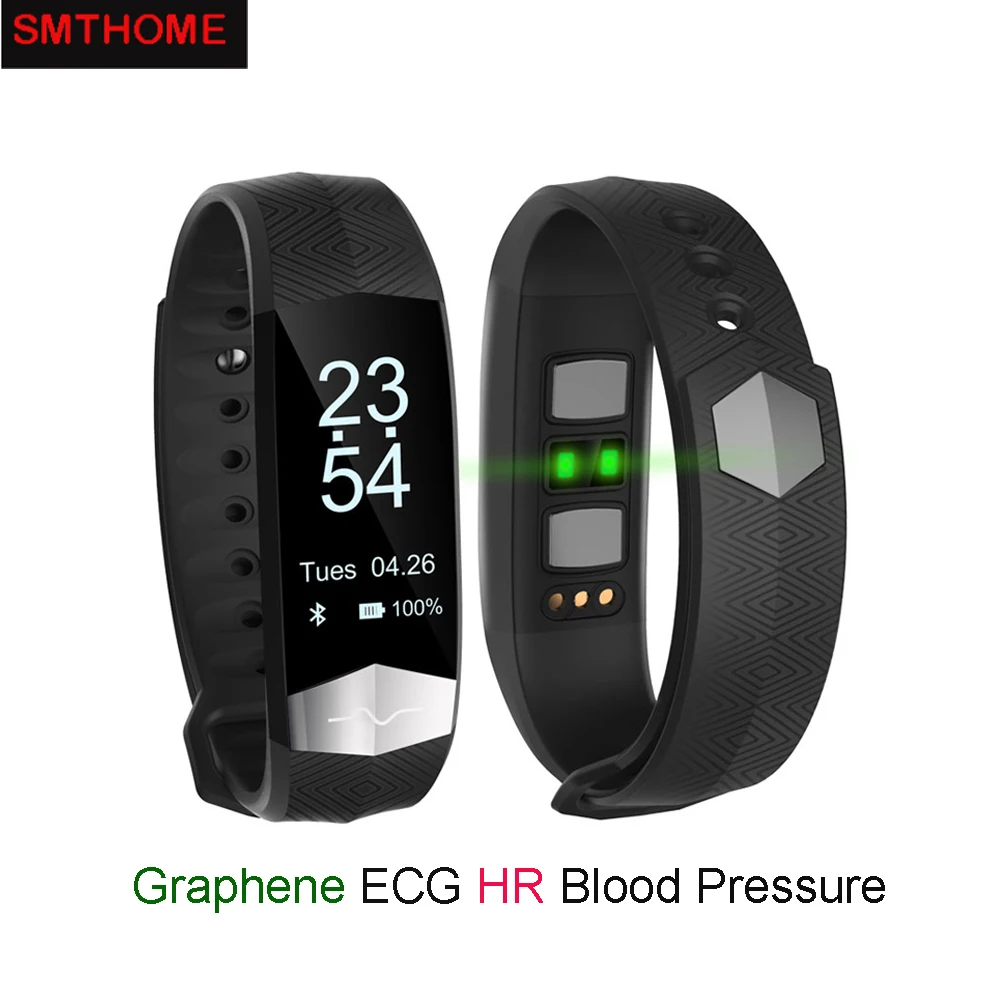 CD01 Graphene ECG HeartRate Blood Pressure Smart Bracelet for iphone Android Sleep Pedometer Activity Tracker Call SMS Reminder |