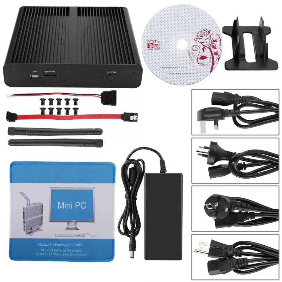 P05B-i7-8550U 32G хранение 1 ТБ SSD PC Мини компьютер 110 V-240 V wifi антенна