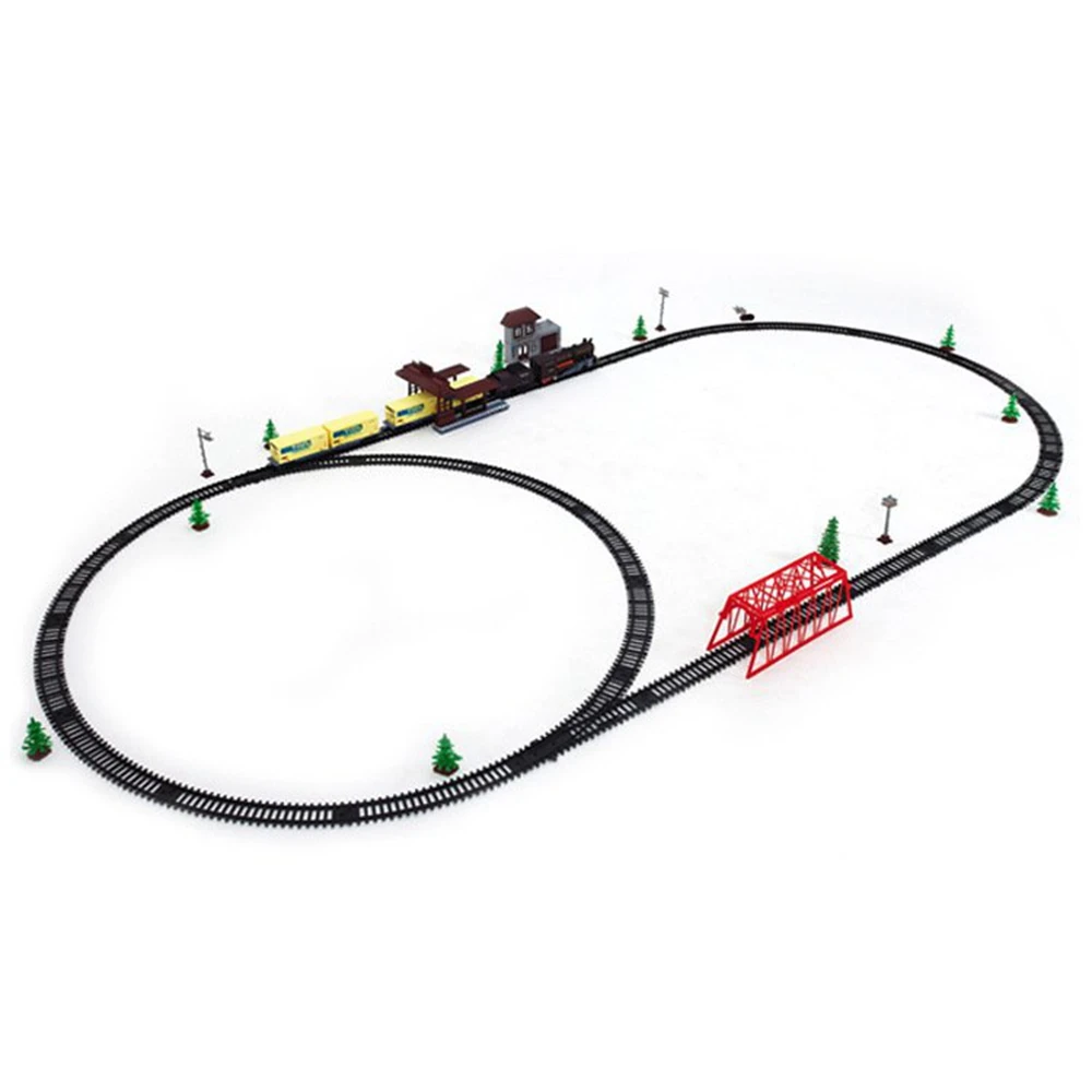 Набор игрушечной электрической железной дороги Super Long Track Set с звуком и светом, классическим/современным локомотивом для детей мальчиков в подарок.
