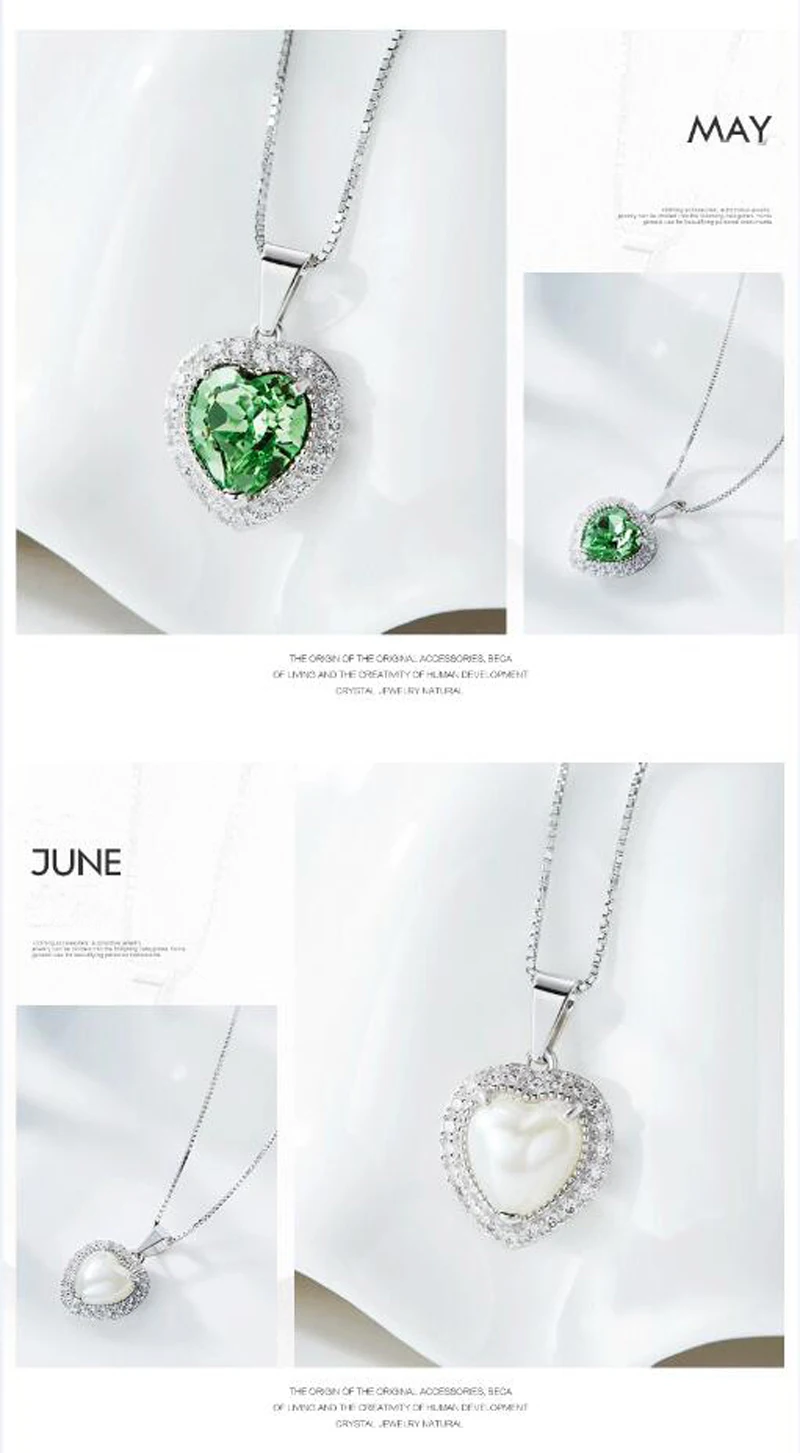 CDE 925 пробы Серебряное ожерелье украшено кристаллами Swarovski женское ожерелье в форме сердца воротники-ожерелья ювелирные изделия