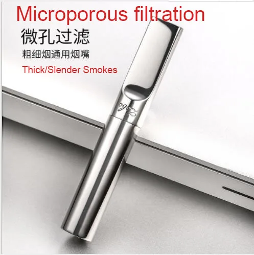 Microporous filter1 ZOBO, новинка 304, держатель для сигарет из нержавеющей стали, здоровый стержень/Микропористая фильтрация, толстая/Средняя/тонкая сигарета для мужчин/женщин - Цвет: Microporous filter1
