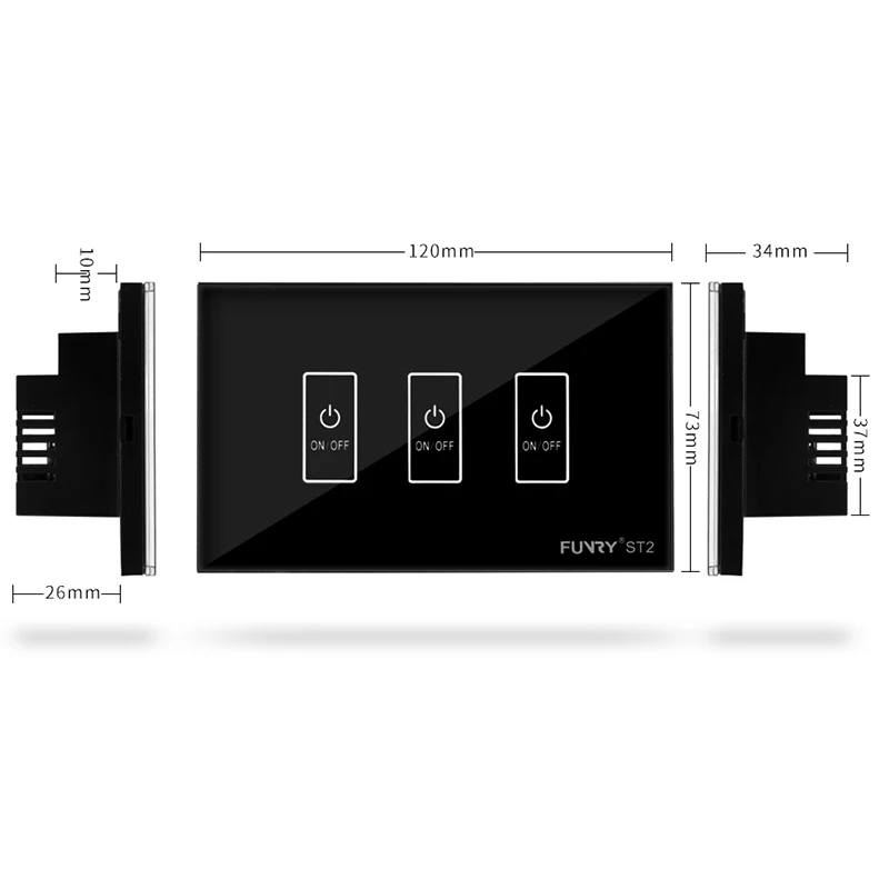 Сенсорный выключатель ST2 настенный светильник стандарт США 3 Gang 1 Way дистанционное