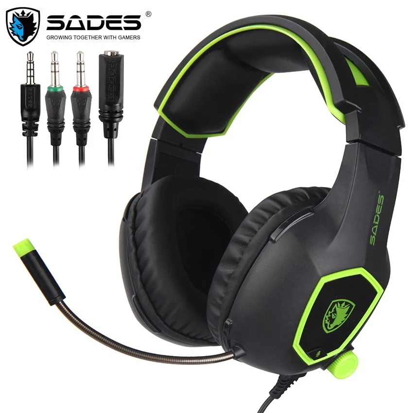SADES SA818 Gamer гарнитура шлем ps4 Стерео Игровые наушники проводные ПК с микрофоном для