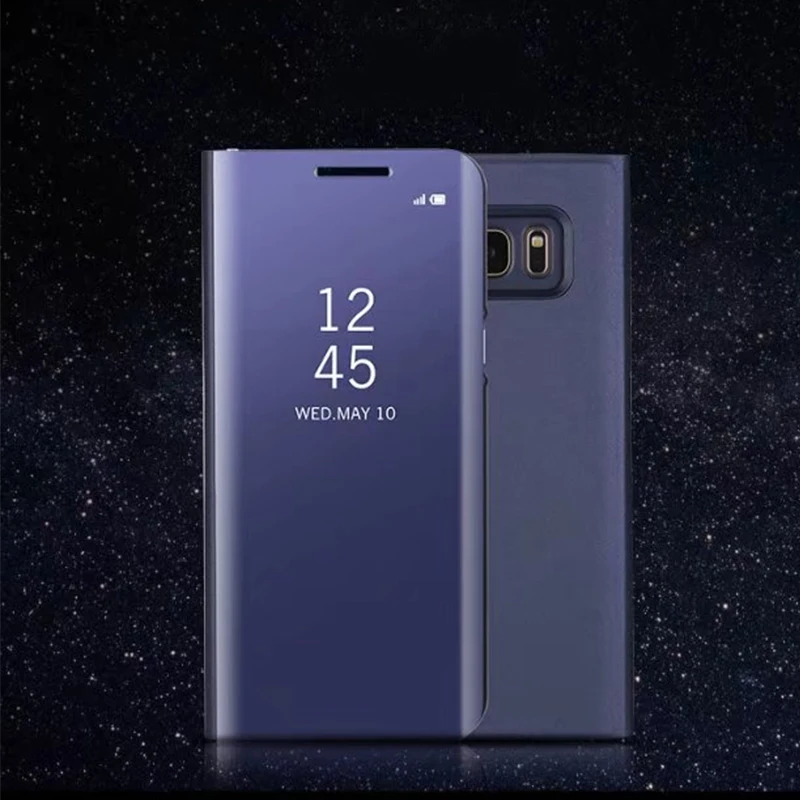 Smart View Зеркало чехол для samsung Galaxy S9 плюс Примечание 8 S8 S7 край A5 A7 A8 A6 J4 j6 J8 2018 кожаный