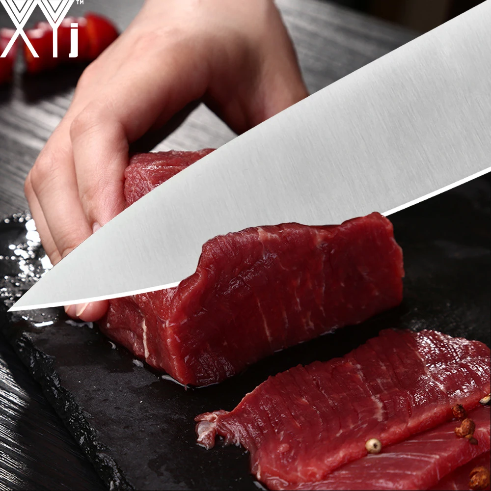 XYj нержавеющая сталь кухонные ножи Набор изогнутая ручка острое лезвие шеф повар