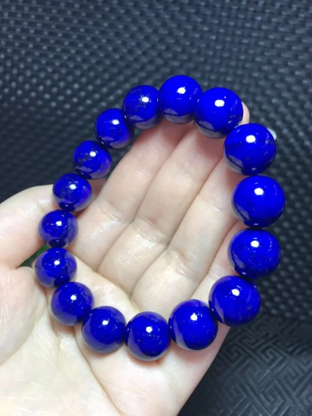 13 мм натуральный монарх чистое золото и Синий Лазурит кристалл браслет бусины |