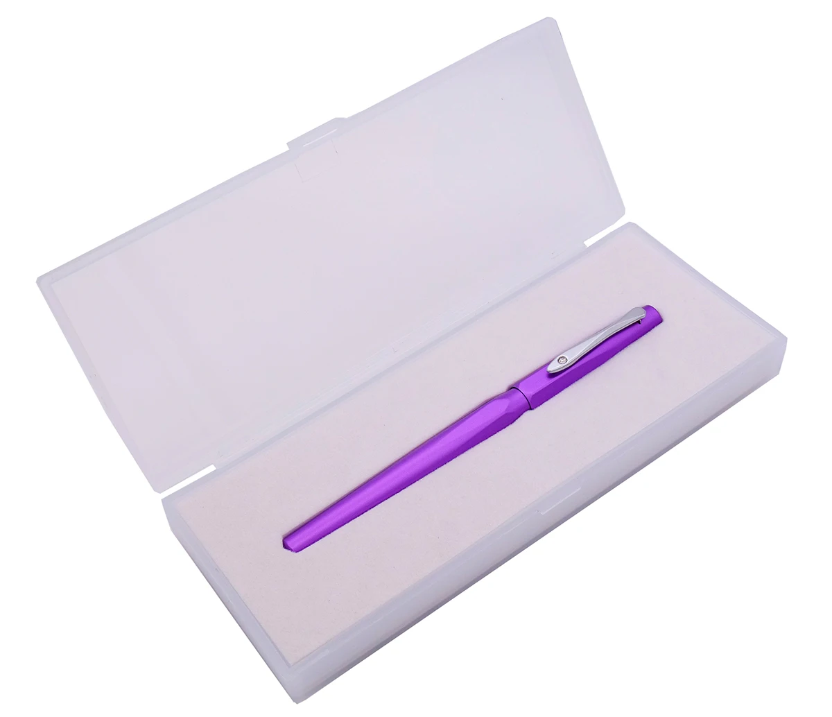 

L&M 291 Metal Fashion Fountain Pen Six Sides New Purple Diamond Clip Ink Pen Smooth Iridium Extra Fine 0.38mm Writing Gift Pen