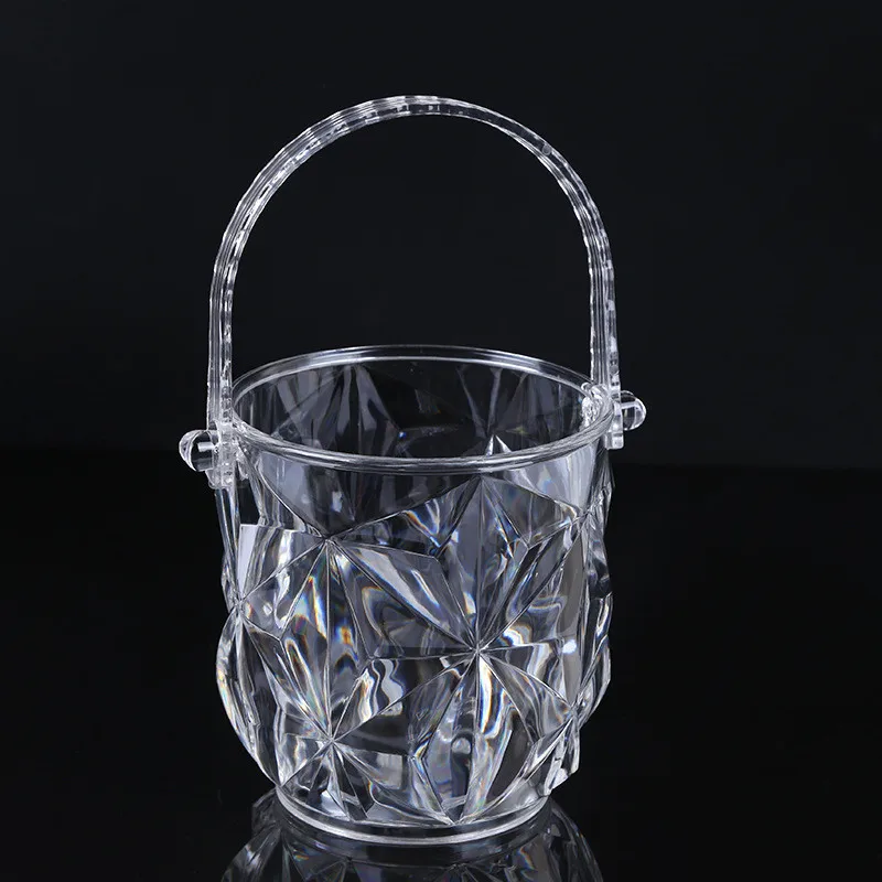 1pcs Acrylic Barware KTV Dedicated Ice Bucket Transparent Plastic Champagne Portable Handle | Дом и сад