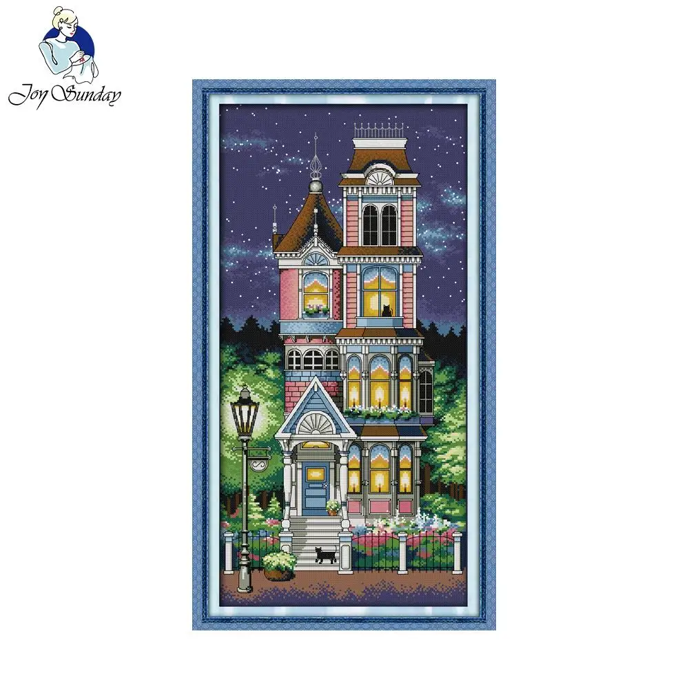 Joy Sunday китайские наборы для вышивки крестиком тихий ночной узор вышивка 14CT 11CT