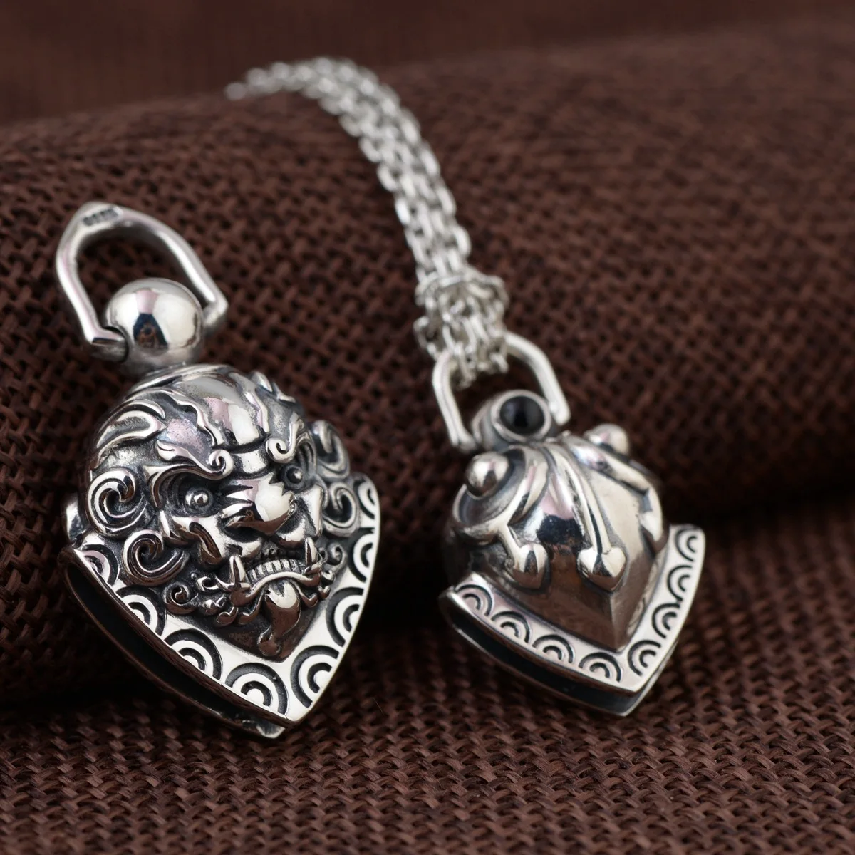 S925 pure silver pendant Double bell DIY accessories new gift