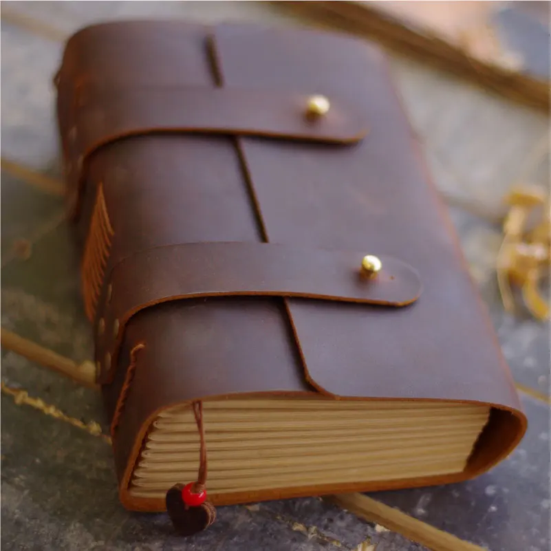 Travel Diary, Retro Originality, Handmade Custom Notepad, Stationery 100%  Leather Handbook Notebook