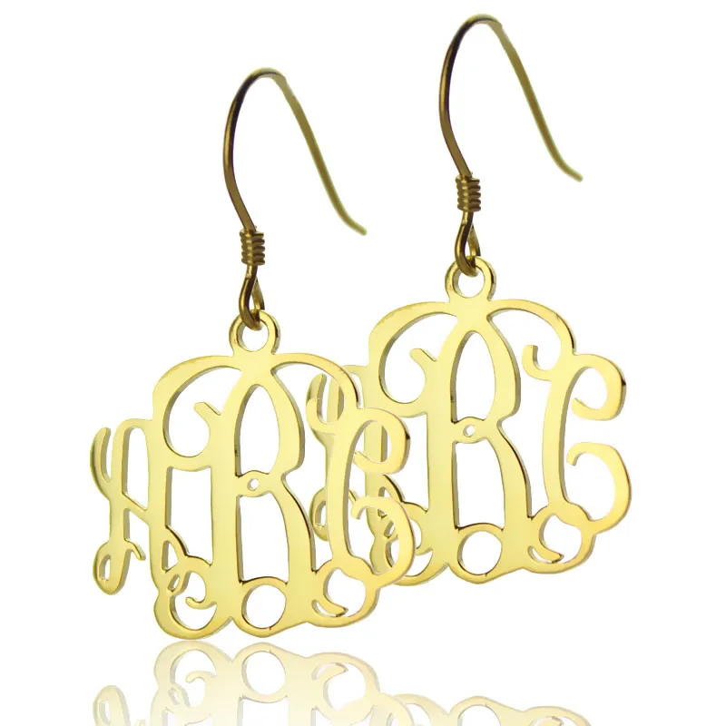 

AILIN Personalized Monogram Earrings Women Custom Initials Earrings Gold Color Silver Monogrammed Name Earrings Jewelry