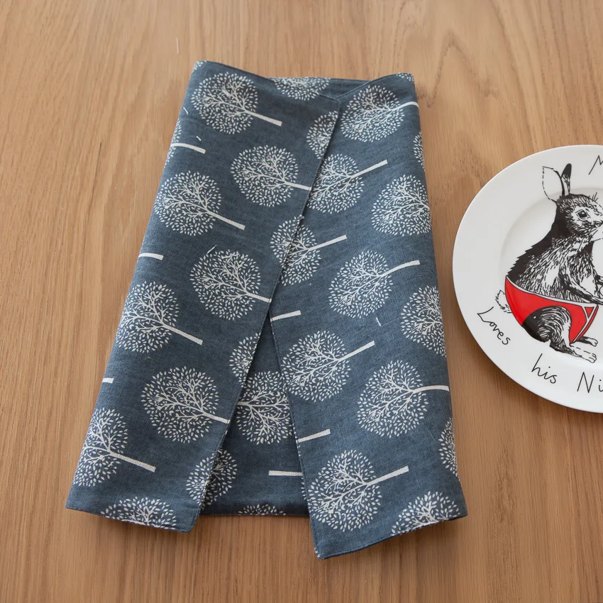 Высококлассная льняная салфетка с принтом дерева теплоизоляционный коврик для