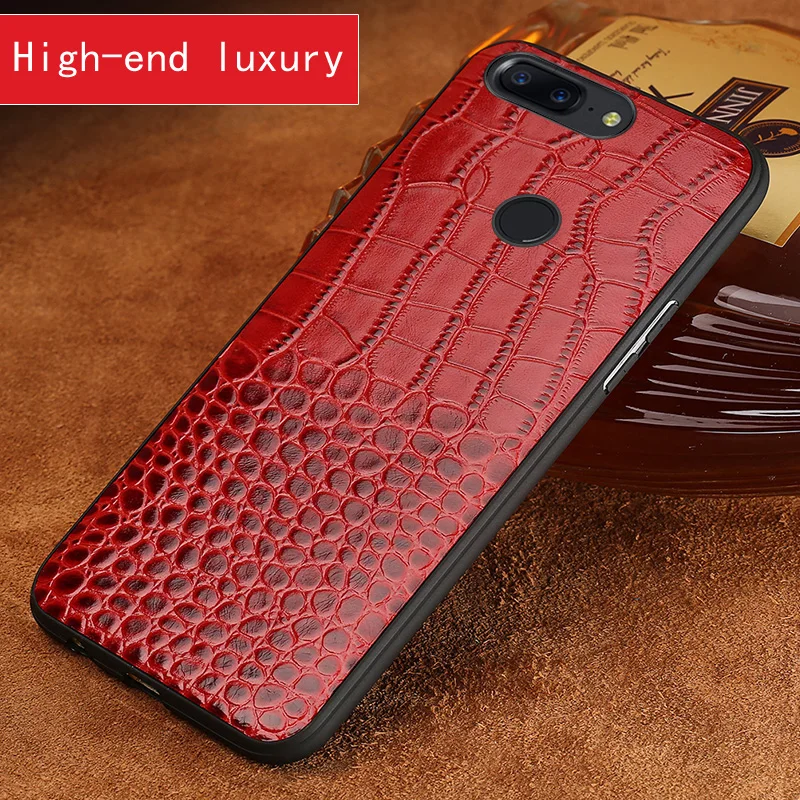 For Oneplus 7T Pro phone case Genuine Leather crocodile pattern 360 Full protective back cover for 7 7t 5t 6t 6 | Мобильные телефоны