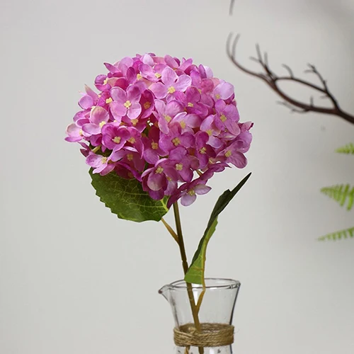 1 искусственный букет Искусственный шелк цветок Гортензия листья Свадебная